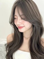カバーヘア ブリス 川口(COVER HAIR bliss)&nbsp;バレイヤージュカラーヨシンモリ韓国巻きロングA6川口20代30代