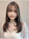 レイヤー/小顔カット/顔まわり/グレージュ