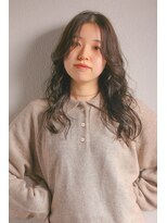 スリー スタンド(THREE STAND)&nbsp;大人ウェーブ/コテ巻き風パーマ/レイヤー/グレージュ