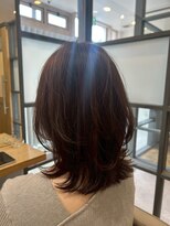 ヘア ルーナ バイ アプリーレ(hair lune by Aprire) 大人可愛いくびれヘアハッシュカットミディ×ダークブラウン