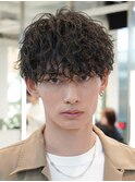 新橋メンズパーマツイストスパイラルパーマ波巻きパーマシャドウ