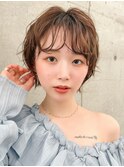 丸みショートボブ/レイヤー/20代30代40代50代/顔周りカット