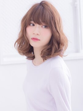 ヘアーズ ベリー 平野店(hairs BERRY) 女らしいゆるやかミディアムボブ