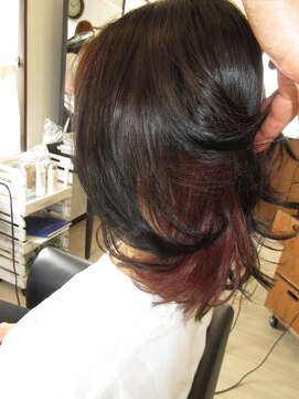 コア フィール ア デイ(COIFFURE A DAY) 【見附今町】インナーブリーチonパールレッド