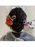 和装に合うルーズシニヨン　茨城　水戸