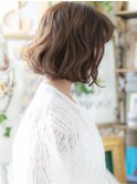 ■ベージュピンクくせ毛風大人ボブパーマ52-7★戸頭10代20代30代