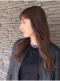 韓国レイヤー顔周りカット小顔カット艶髪ブラウンカラー