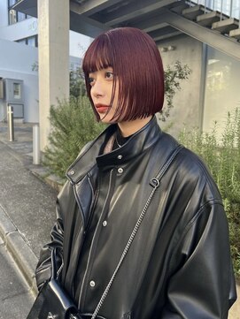 ローウェ 愛知豊橋(Louwe) 髪質改善トリートメント透明感ベージュカラーボブヘアセット豊橋