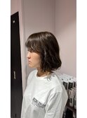 【モモカ】ボブ×コテ巻き風パーマ
