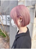 イメチェン/レッドブラウン/フルバング/似合わせカット