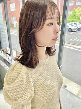 ヘアー アイス 御器所本店(HAIR ICI) くびレイヤーエモージュ小顔カットシースルーバング大人ガーリー