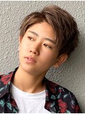 マッシュナチュラルカラーマッシュメンズヘアカラーツーブロック