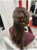ハーフアップお団子