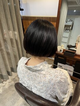 アニュー ヘア アンド ケア(a New hair&care) 20代30代透明感暗髪アッシュブルーグレージュ丸みボブ