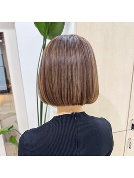 アオ 岡野 横浜(a-o) 【安藤貴志】サンドアッシュベージュx艶感ハイライト＊