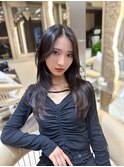 髪質改善縮毛矯正レイヤーカット顔周り前髪韓国ミニウルフ/池袋