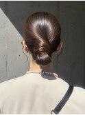 結婚式参列ヘア タイトシニヨン お団子ヘア 和装ヘア シニヨン
