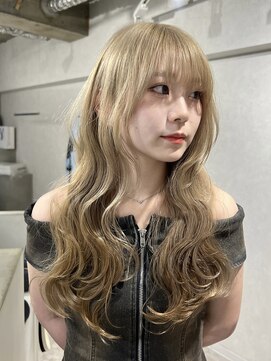 アドネ プライム(adne prime) マロンベージュ/ホワイトブロンド/くすみベージュ/ウェーブ巻き