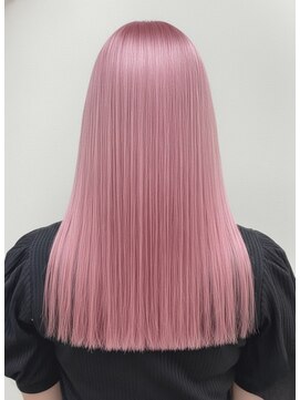 20代30代ブリーチカラー×ハイトーンピンク×ストレート