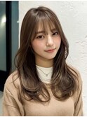 韓国風クビレイヤーロング×ナチュラルベージュで透明感【夙川】