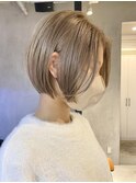 横浜西口ショートボブレイヤーボブ顔周りレイヤーグレージュ
