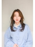 ラテグレージュ顔周りレイヤーボブ韓国巻き結べるレイヤーカット