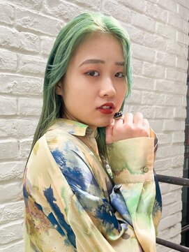 マセナ(Masena) ライムグリーン×毛先ベージュ×Masena