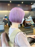 小顔カット/ハイトーンボブ/ミニボブ/コンパクトボブ/パープル