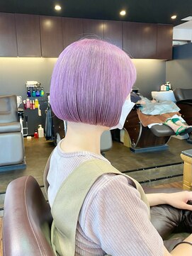レイラバイアフロート 吉祥寺(Lila by afloat) 小顔カット/ハイトーンボブ/ミニボブ/コンパクトボブ/パープル