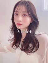 バイオレット 表参道店(Violet)&nbsp;小顔レイヤーカットシースルーバングラベンダーグレージュ