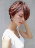大人可愛いひし形ショート×ヘルシースタイル×アッシュピンク