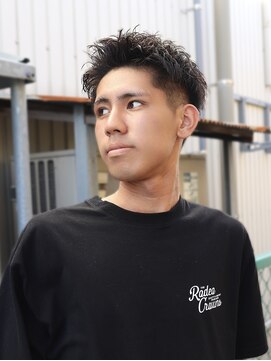 スパイキーショート×ピンパーマ