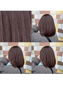カシスレッドミディアムボブ