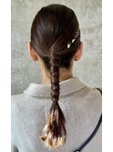 結婚式お呼ばれタイト編みおろし／ヘアセット/カチモリ/アレンジ