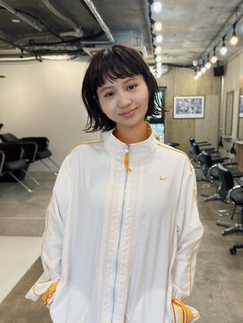 ヒュージ 表参道(huge) ショートボブ/ニュアンスパーマ/前髪カット/くせ毛風