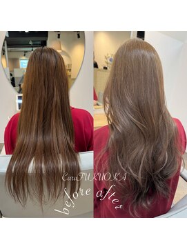 カラ フクオカ(Cara FUKUOKA) 【ヘーゼルベージュ&レイヤーカット】福岡ブリーチなしカラー