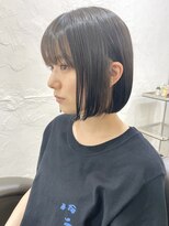 エン バイ ユアーズヘア 銀座店(eN° by youres hair) 韓国黒髪ボブ 前下がりボブ 切りっぱなしボブ 髪質改善縮毛矯正