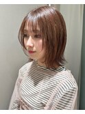 ココアベージュピンクブラウンオリーブグレーくびれ小顔レイヤー