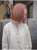 ピンクベージュ/ハイトーン/ダブルカラー/ボブ/自由が丘