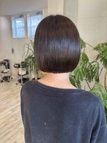 フゥカ 売市店(fuka)&nbsp;【 朝の時短！艶カラー☆】丸みボブ × グレージュカラー　八戸
