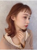 ブリーチなし色っぽオレンジベージュカラー【表参道/青山】