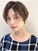 前髪長め ひし形 美シルエット パーマショート ショートヘア