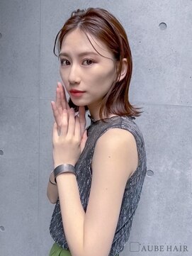 オーブ ヘアー ミア 大村店(AUBE HAIR mia) 20代・30代_耳掛け切りっぱなしボブ