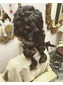 編みおろしヘアスタイル