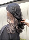*ブリーチなしグレー×インナーカラーミルクティーグレージュ