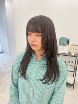 ブラウン(Brown) ロングレイヤー×ダークグレージュ