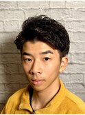 アイロンパーマでつくる『アップバングショート』