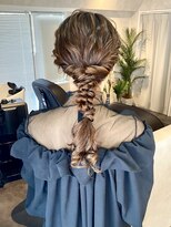 編み下ろしアレンジ/ヘアセット/ヘアアレンジ/結婚式ヘアセット