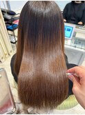 30代40代髪質改善ココアブラウン艶感ストレート透明感赤み消し