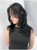 顔周りレイヤーおくれ毛くびれヘアロング美髪_ba530761